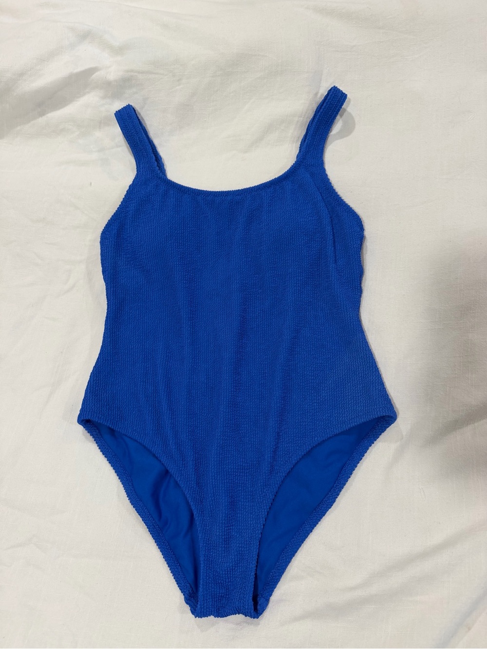 Shade & Shore Cobalt Blue Textured One-Piece Swimsuit
